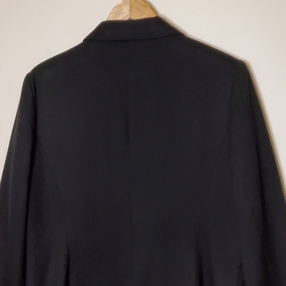 Black Boxy 80s Textured Vintage Blazer with Front Set In Pockets - Picture 4 of 11